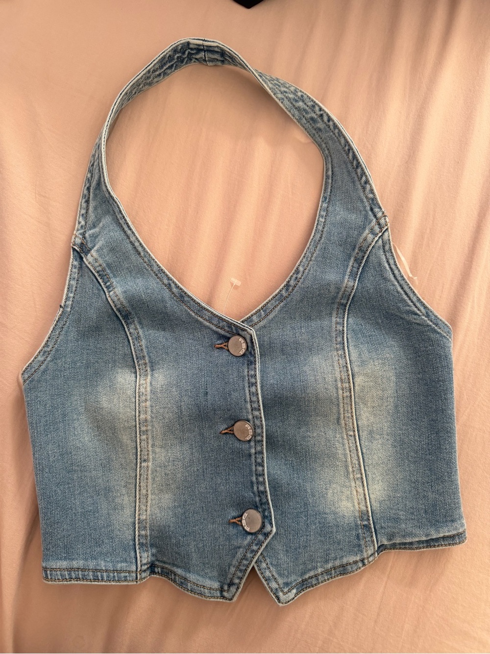 RSQ Denim Halter Vest Blue Size Small